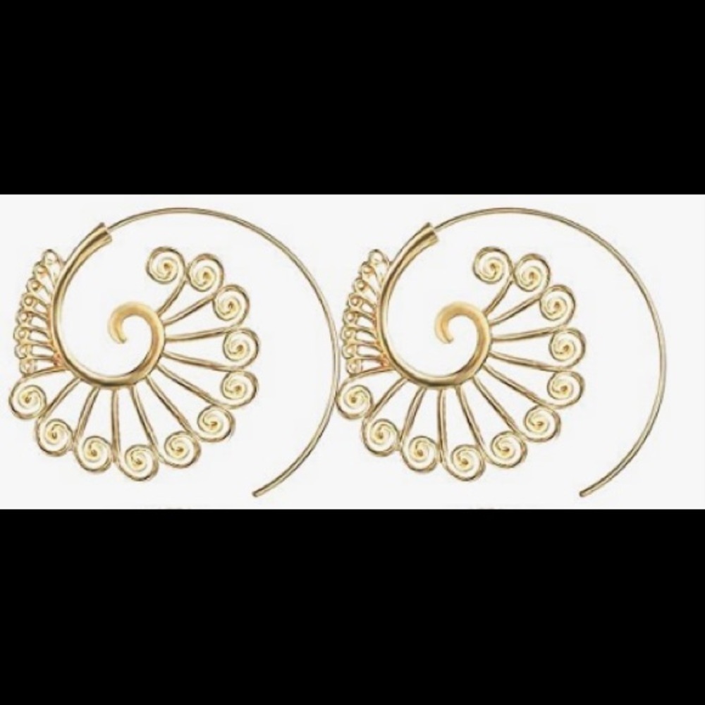 Bohemian Vintage Hoop Earrings Circle Gold